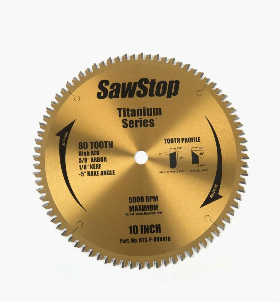 Table Saws * | Best Sale Saw Stop 80T Titanium Saw Blade