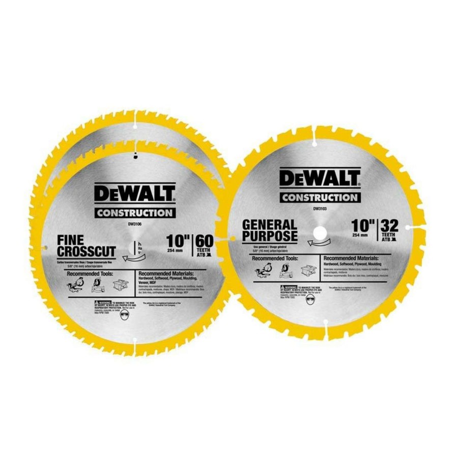 Table Saws * | Deals Saw Blade Dw3106 And Dw3103 10In. 3Pc